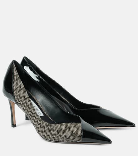 Pumps Cass 75 in canvas e vernice - Jimmy Choo - Modalova