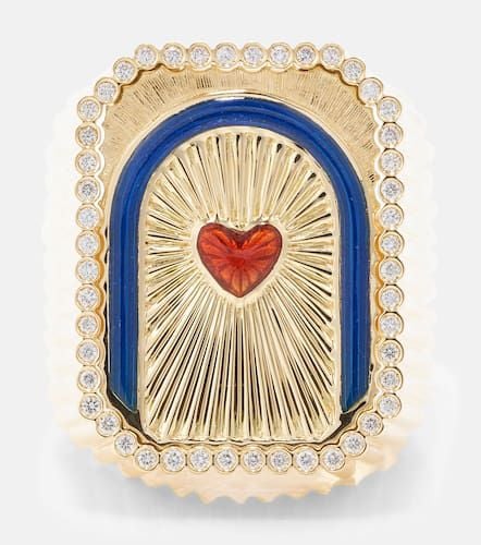 Anillo Heart Mini Scap de oro de 18 ct con diamantes - Marie Lichtenberg - Modalova