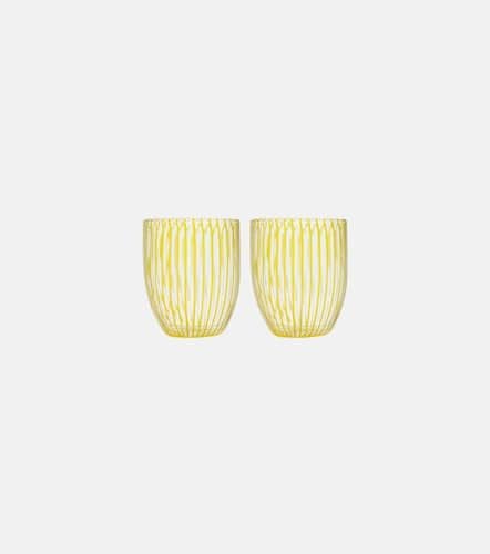 Set de 2 vasos Capri Stripe de vidrio - Aquazzura Casa - Modalova