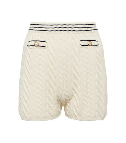 Embellished cotton-blend knit shorts - Alessandra Rich - Modalova