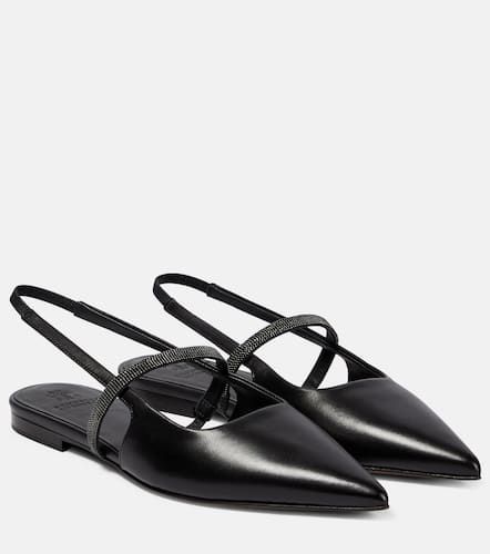 Ballerine slingback in pelle - Brunello Cucinelli - Modalova