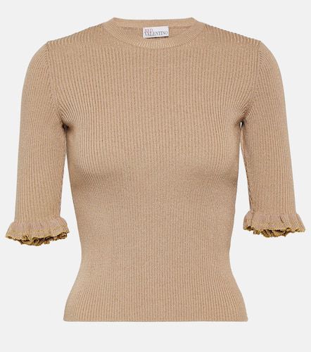 Ribbed-knit wool-blend top - REDValentino - Modalova