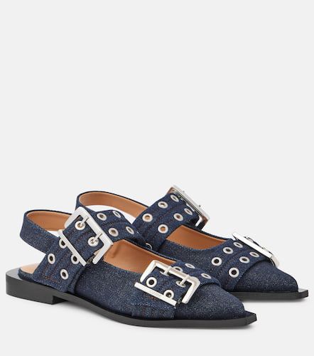 Ganni Ballerine slingback in denim - Ganni - Modalova