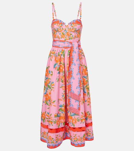 Sicily Flowers printed cotton midi dress - Farm Rio - Modalova