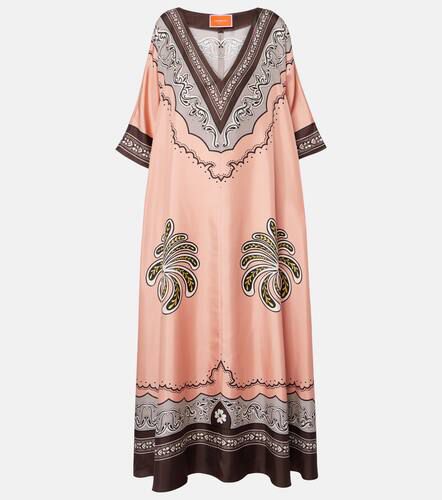 Muumuu printed silk twill maxi dress - La DoubleJ - Modalova