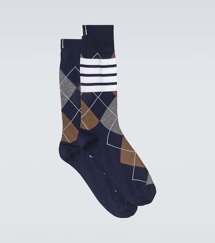 Printed cotton-blend socks - Thom Browne - Modalova