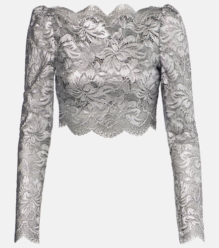 Top raccourci en dentelle à fleurs - Rabanne - Modalova