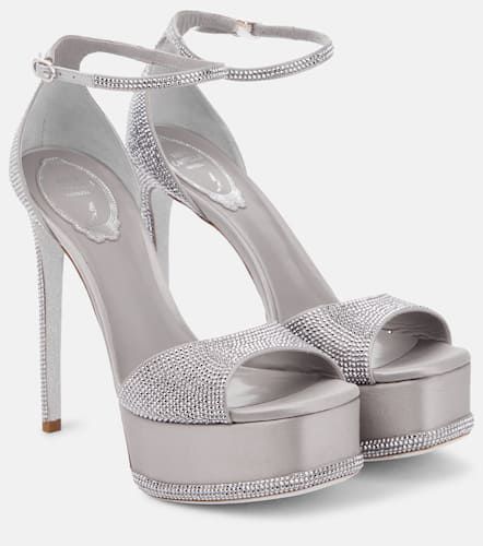 Embellished satin platform sandals - Rene Caovilla - Modalova