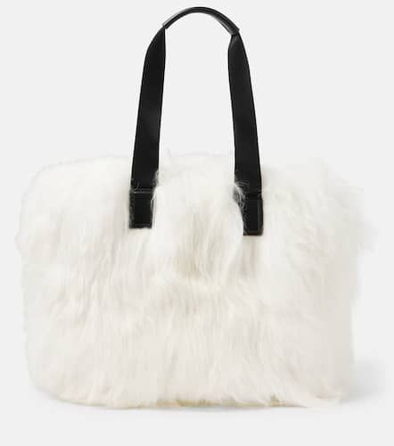 Leather-trimmed shearling tote bag - Moncler Grenoble - Modalova