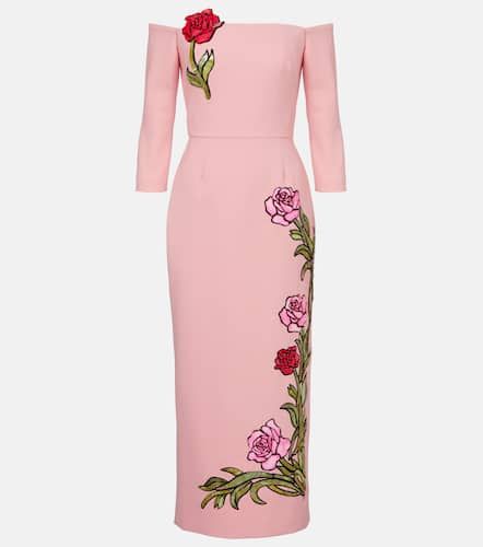 Robe longue brodée en laine mélangée - Oscar de la Renta - Modalova