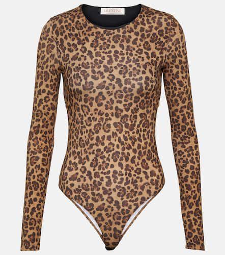 Leopard-print jersey bodysuit - Valentino - Modalova
