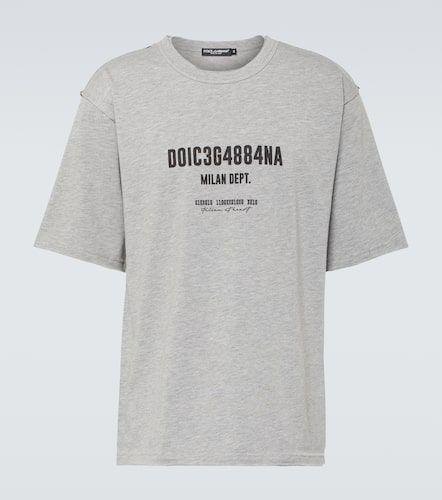Camiseta de algodón estampada con logo - Dolce&Gabbana - Modalova