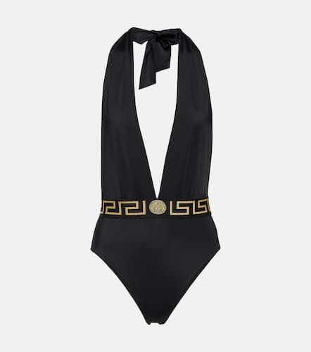 Versace Greca halterneck swimsuit - Versace - Modalova