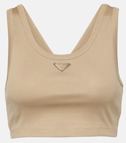 Prada Logo cotton jersey tank top - Prada - Modalova