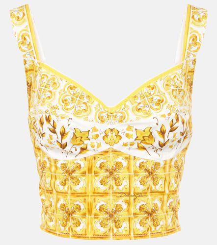 Bustier Majolica de popelín en mezcla de algodón - Dolce&Gabbana - Modalova