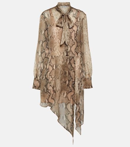 Snake-effect silk chiffon shirt dress - Stella McCartney - Modalova