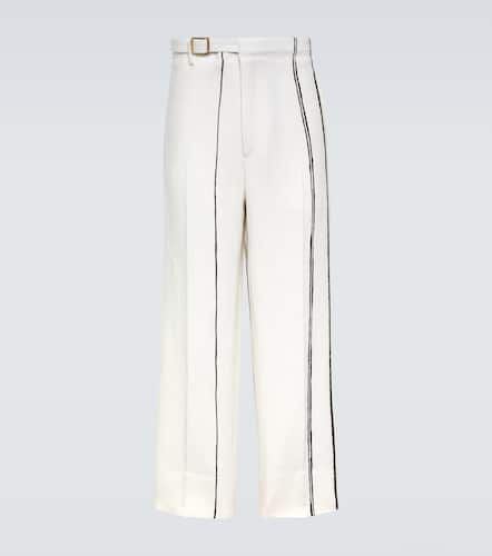 Zegna Striped linen straight pants - Zegna - Modalova