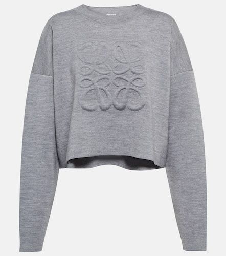 Anagram cropped wool-blend sweater - Loewe - Modalova