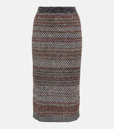 Striped sequined knitted pencil skirt - Missoni - Modalova