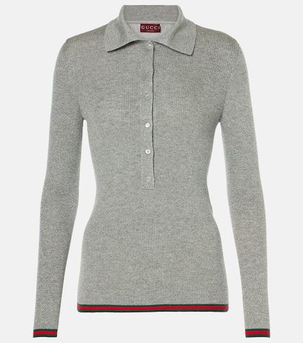 Polo Web Stripe in misto cashmere - Gucci - Modalova