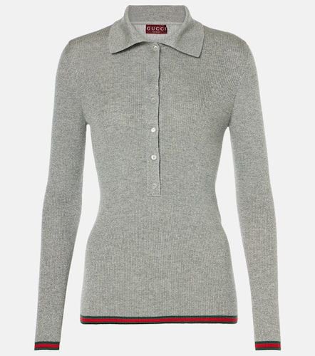 Polopullover Web Stripe aus einem Kaschmirgemisch - Gucci - Modalova