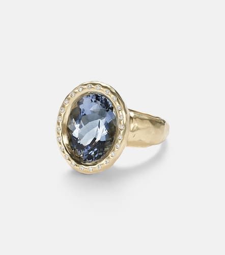 Tribute 18kt ring with diamonds and blue beryl - Octavia Elizabeth - Modalova