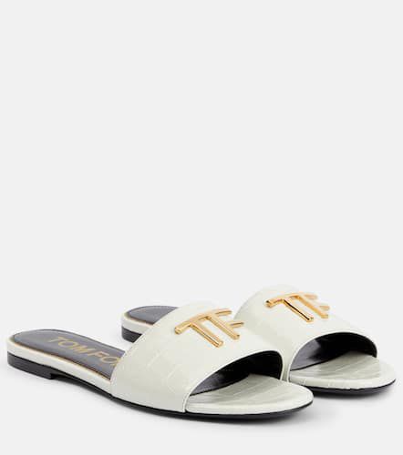 Embellished croc-effect leather sandals - Tom Ford - Modalova