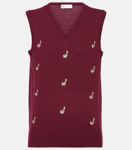 Embroidered cashmere sweater vest - Tory Sport - Modalova