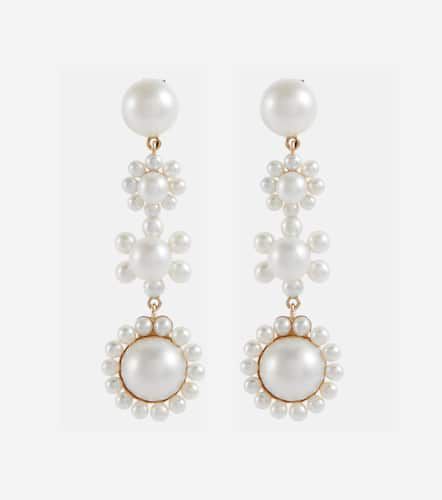 Fleur Jeanne 14kt gold earrings with freshwater pearls - Sophie Bille Brahe - Modalova