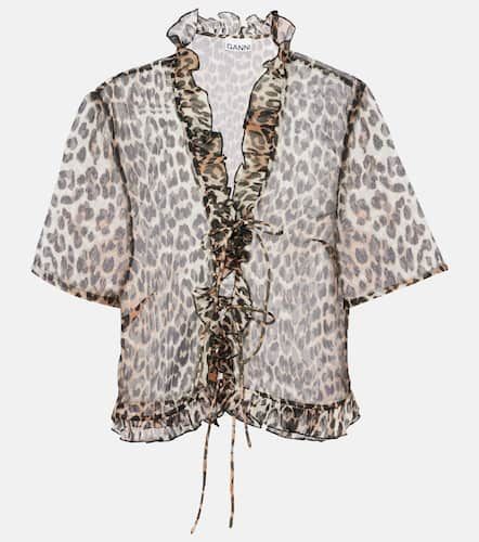 Ganni Blusa de chifón estampada - Ganni - Modalova