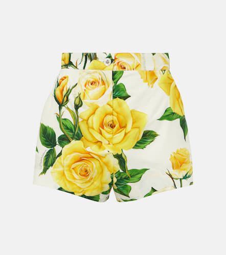 Floral high-rise cotton shorts - Dolce&Gabbana - Modalova