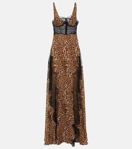 Leopard-print lace-trimmed gown - Costarellos - Modalova
