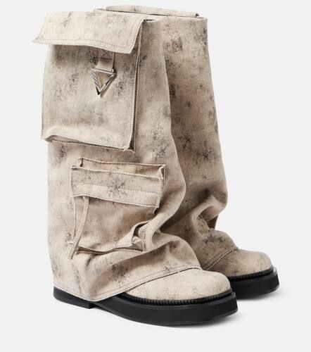 Robin canvas combat boots - The Attico - Modalova