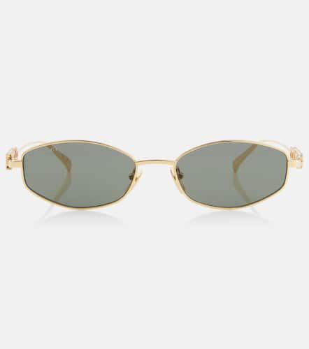 Logo embellished oval sunglasses - Gucci - Modalova