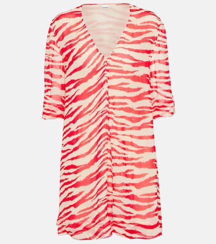 Vestido gorgette con estampado de tigre - Ganni - Modalova