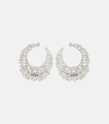 Kt white gold hoop earrings with diamonds - Suzanne Kalan - Modalova