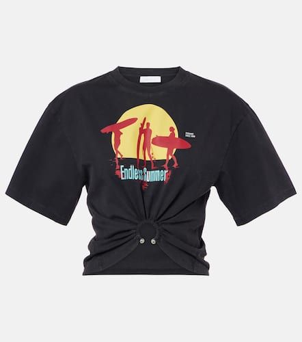 Printed cropped cotton jersey T-shirt - Rabanne - Modalova
