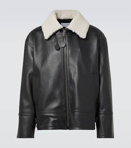 Loewe Giacca in pelle con shearling - Loewe - Modalova