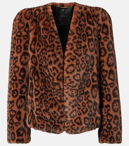 ChloÃ© Leopard-print cropped faux fur jacket - Chloe - Modalova