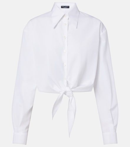 Camisa cropped de popelín de algodón - Dolce&Gabbana - Modalova
