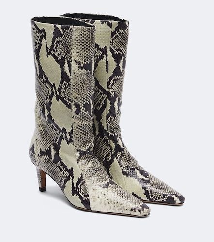 Cave snake-effect leather ankle boots - JUDE - Modalova