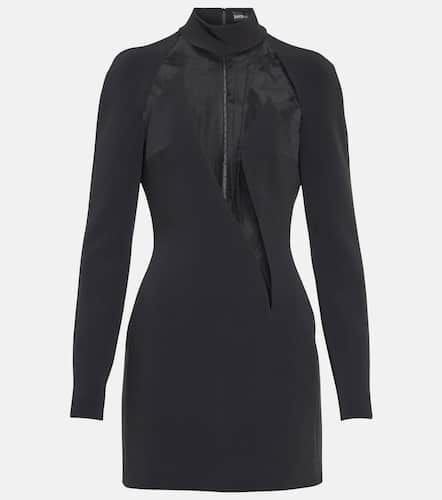 Mesh-panel mockneck minidress - David Koma - Modalova