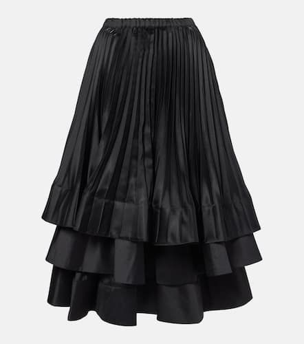 Tiered plissÃ© satin midi skirt - Noir Kei Ninomiya - Modalova