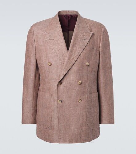 Herringbone linen and wool blazer - Rubinacci - Modalova