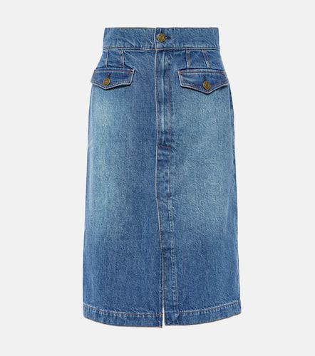 Falda midi The Vent Front de denim de tiro alto - Frame - Modalova