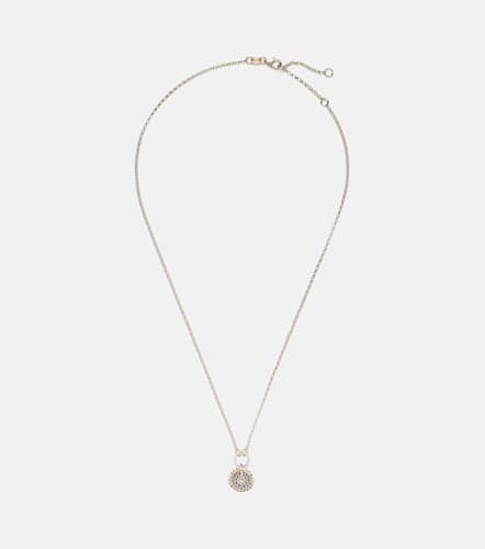 Pave Diamond Disk 18kt chain necklace with diamonds - Foundrae - Modalova