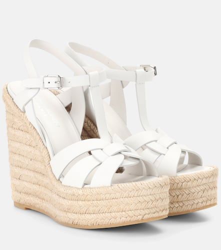 Wedge-Sandalen Tribute 130 aus Leder - Saint Laurent - Modalova