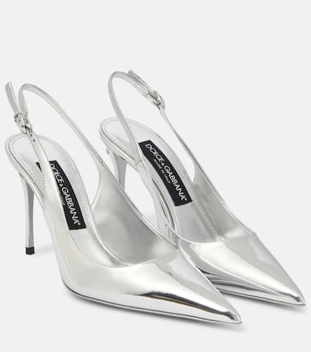 Lollo mirrored leather slingback pumps - Dolce&Gabbana - Modalova