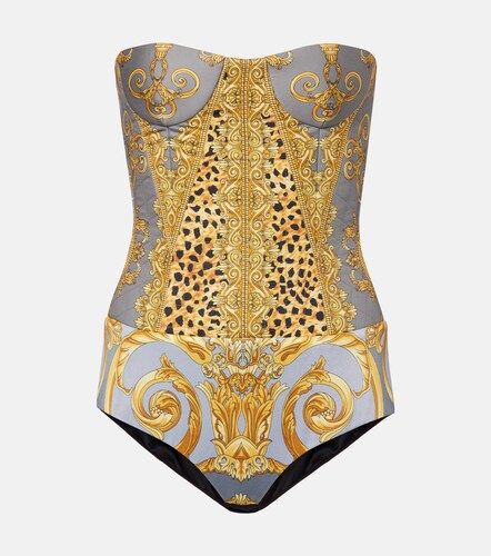 Body corsé de algodón estampado - Versace - Modalova