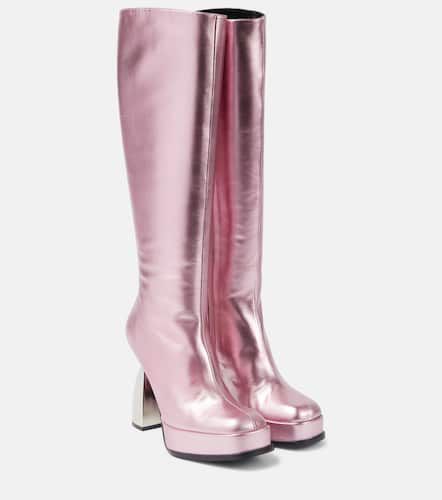 Angel metallic leather knee-high boots - Nodaleto - Modalova